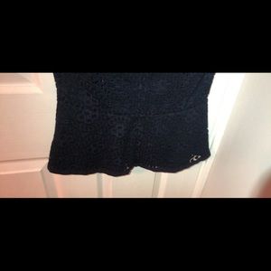 Ann Taylor sleeveless lace peplum top